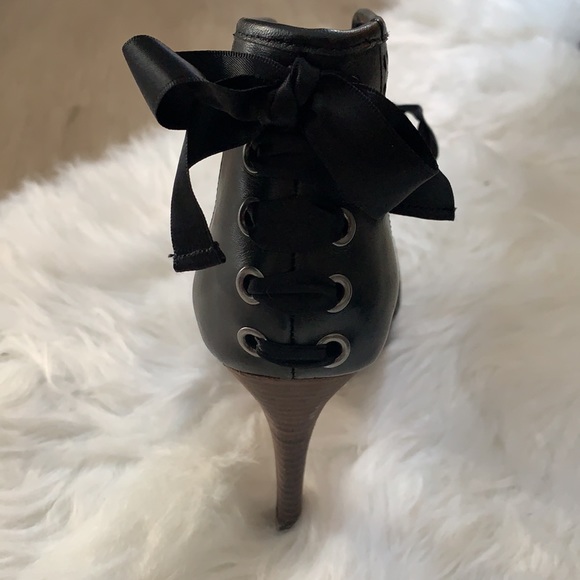 Leather Platform peep toe heels - Picture 3 of 5